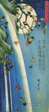 la luna sobre una cascada Utagawa Hiroshige Ukiyoe Pinturas al óleo